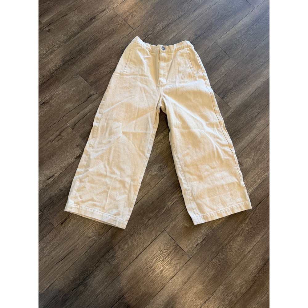 Grade & Gather Cream Wide Leg High Waisted Pants Medium Oatmeal Trousers
